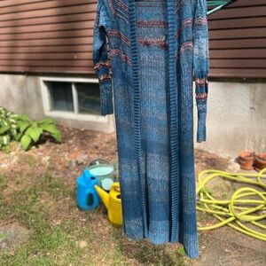 Blue Striped Women's Cardigan